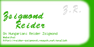 zsigmond reider business card